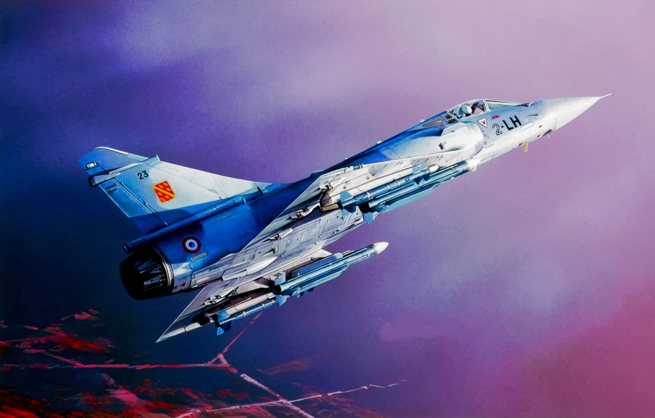 Photo Wallpaper War, Art, Painting, Aviation, Jet, - Dassault Breguet Mirage 2000 - HD Wallpaper 