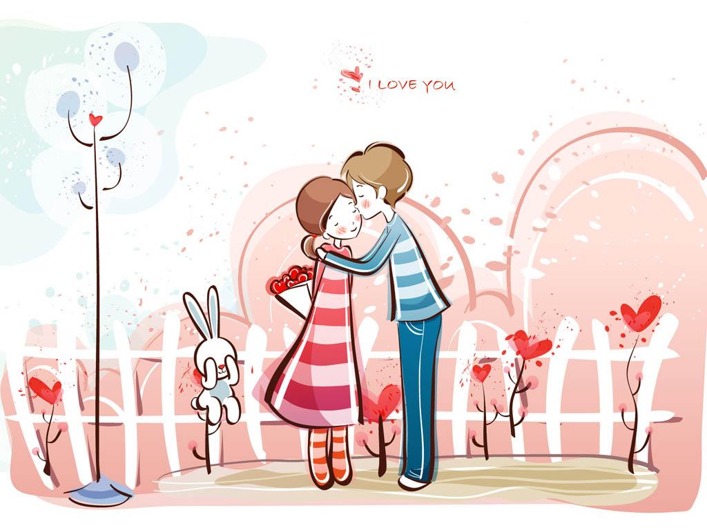 Cartoon Couple Images - Love Story Cartoon Couple - HD Wallpaper 