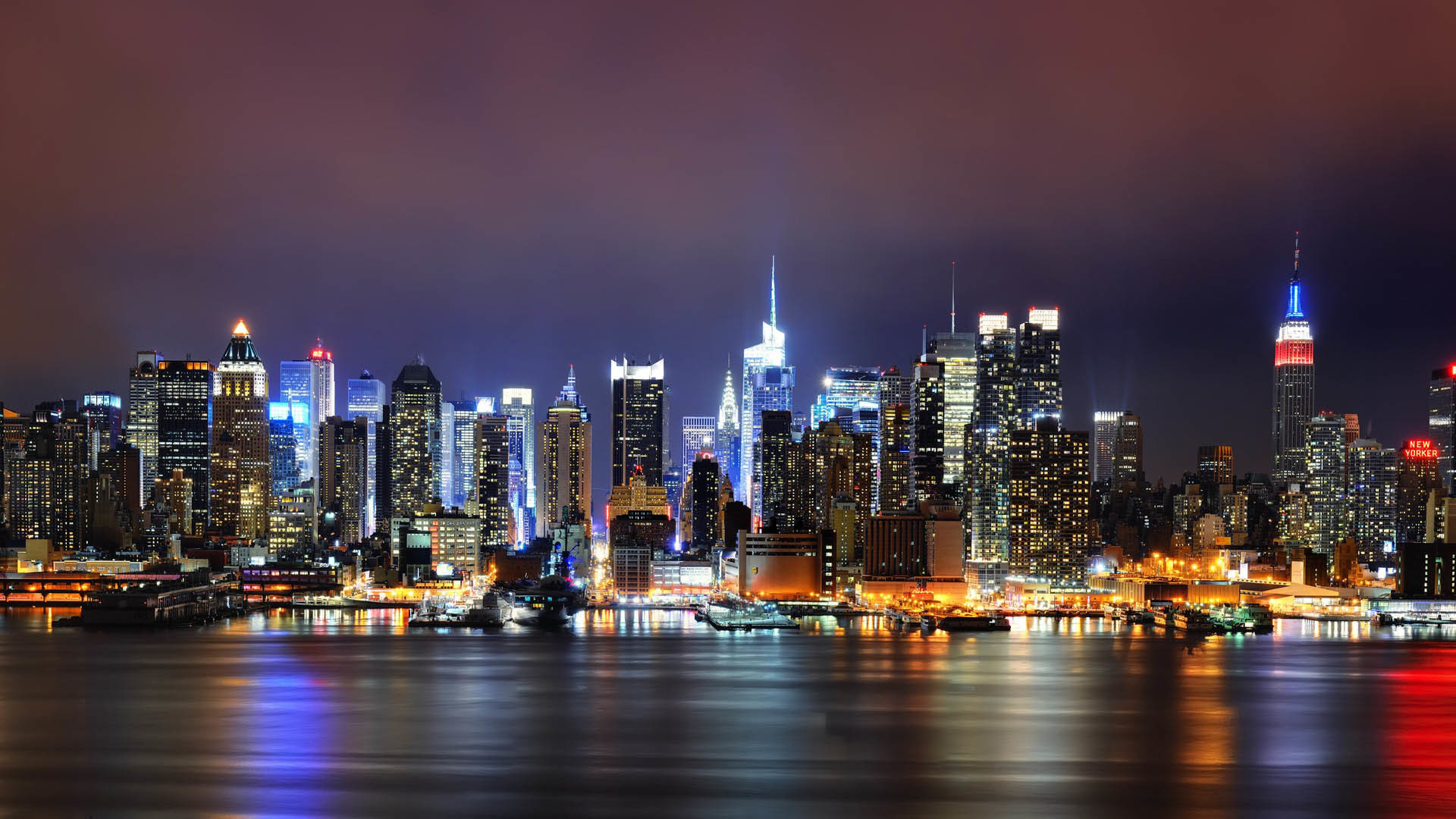 New York City Night Wallpapers Hd 
 Data-src - New York City Night Skyline - HD Wallpaper 