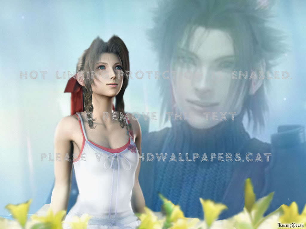 Crisis Core Memeries Flower Zack Aerith - Girl - HD Wallpaper 