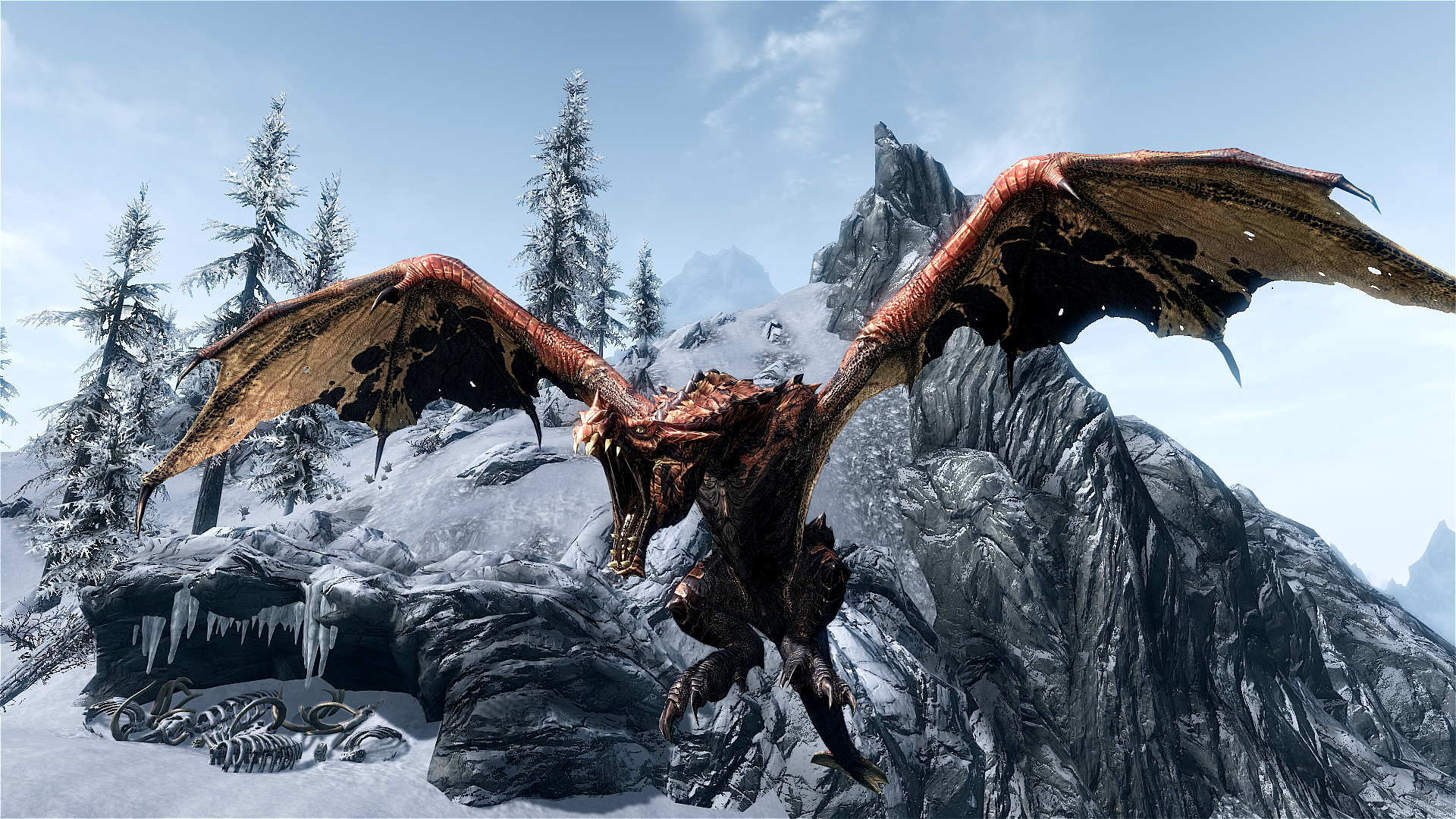 Skyrim Dragon 10492 Wallpaper - Skyrim Dragon Wallpaper Hd 1080p - HD Wallpaper 