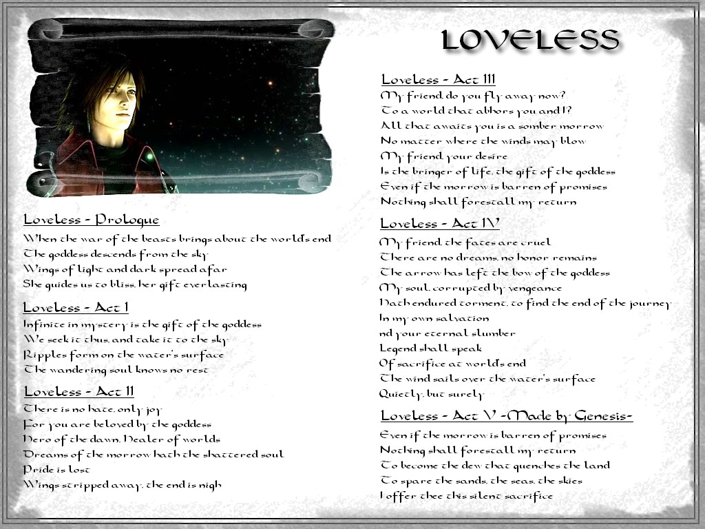 Genesis And Loveless - Loveless Genesis - HD Wallpaper 