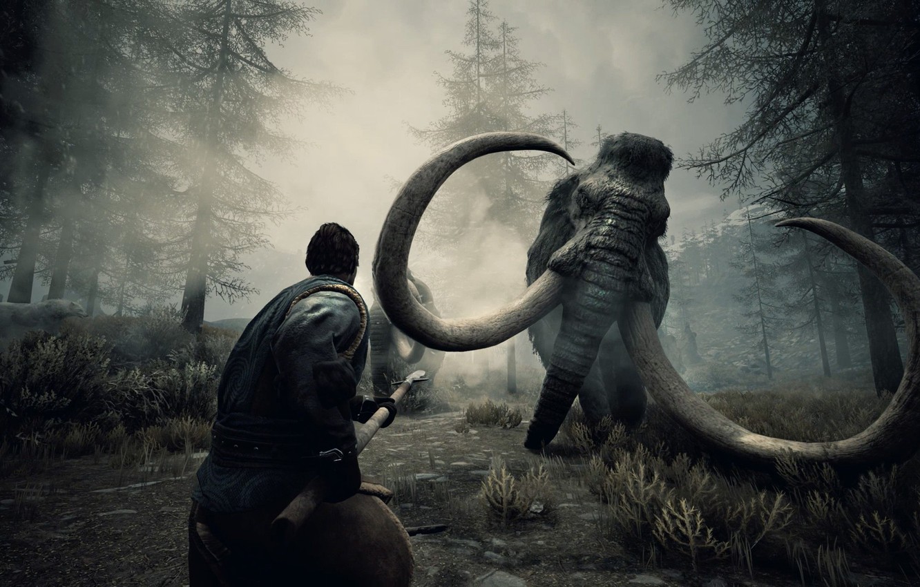 Photo Wallpaper Fog, The Game, People, Game, Mammoth, - Conan Exiles - HD Wallpaper 