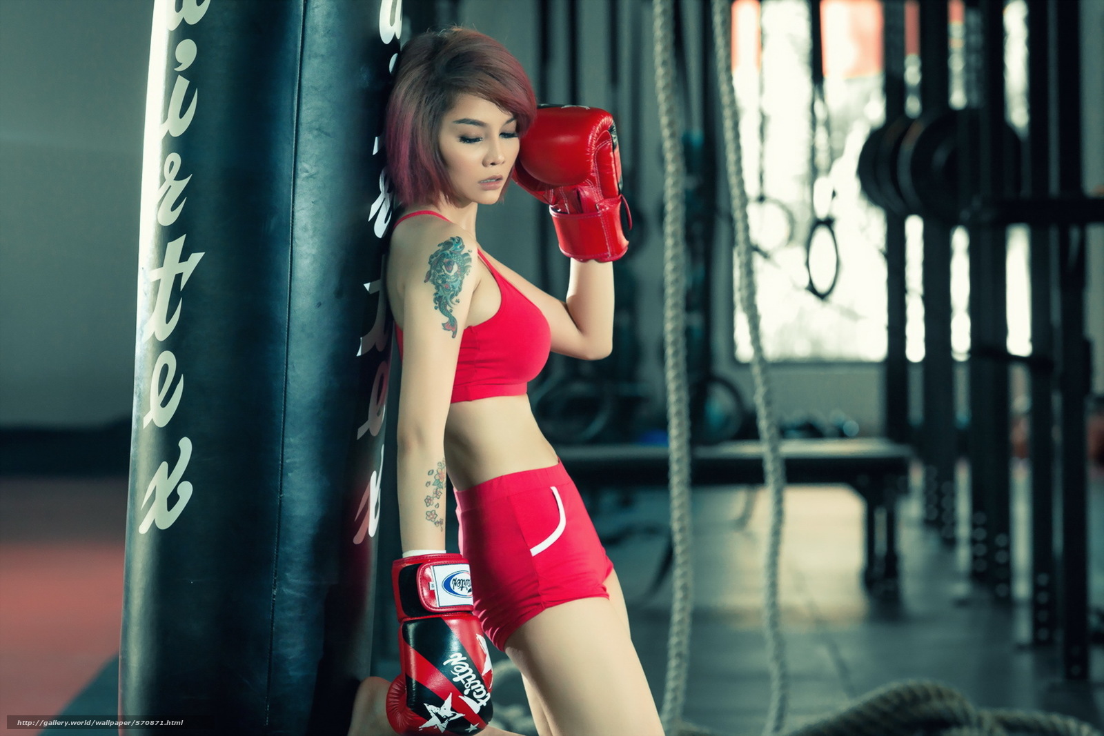 Download Wallpaper Girl, Asian, Training, Boxing Free - Box Girl Wallpaper 1080p - HD Wallpaper 