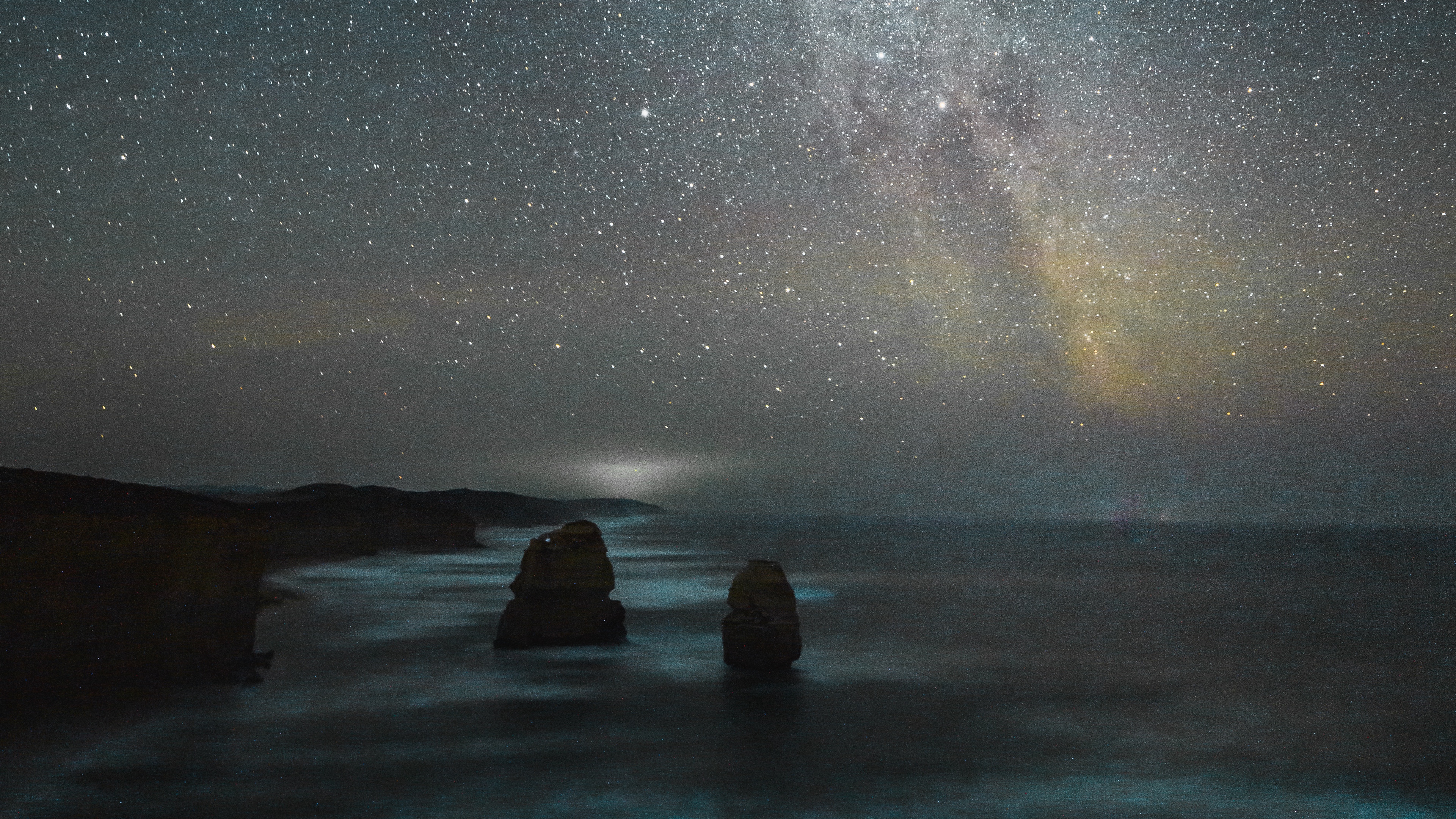 Wallpaper Beach, Night, Starry Sky, Milky Way, Sea - Star - HD Wallpaper 