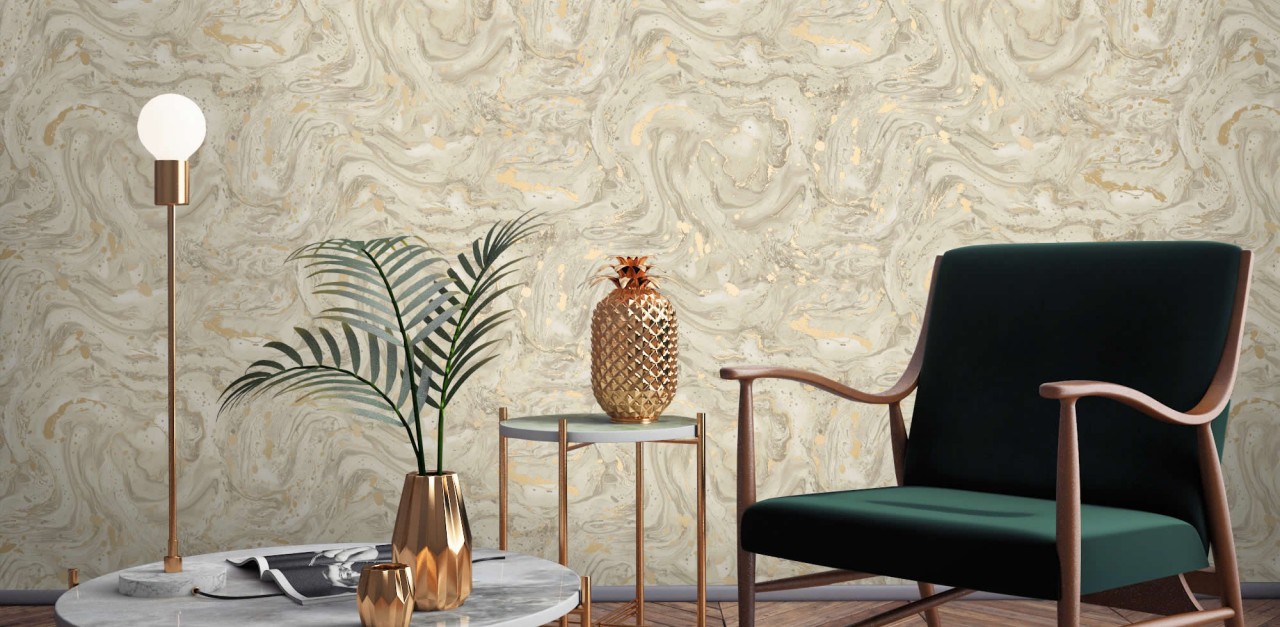 Shop The Metallic Trend - Golden Leaf Wall Art - HD Wallpaper 