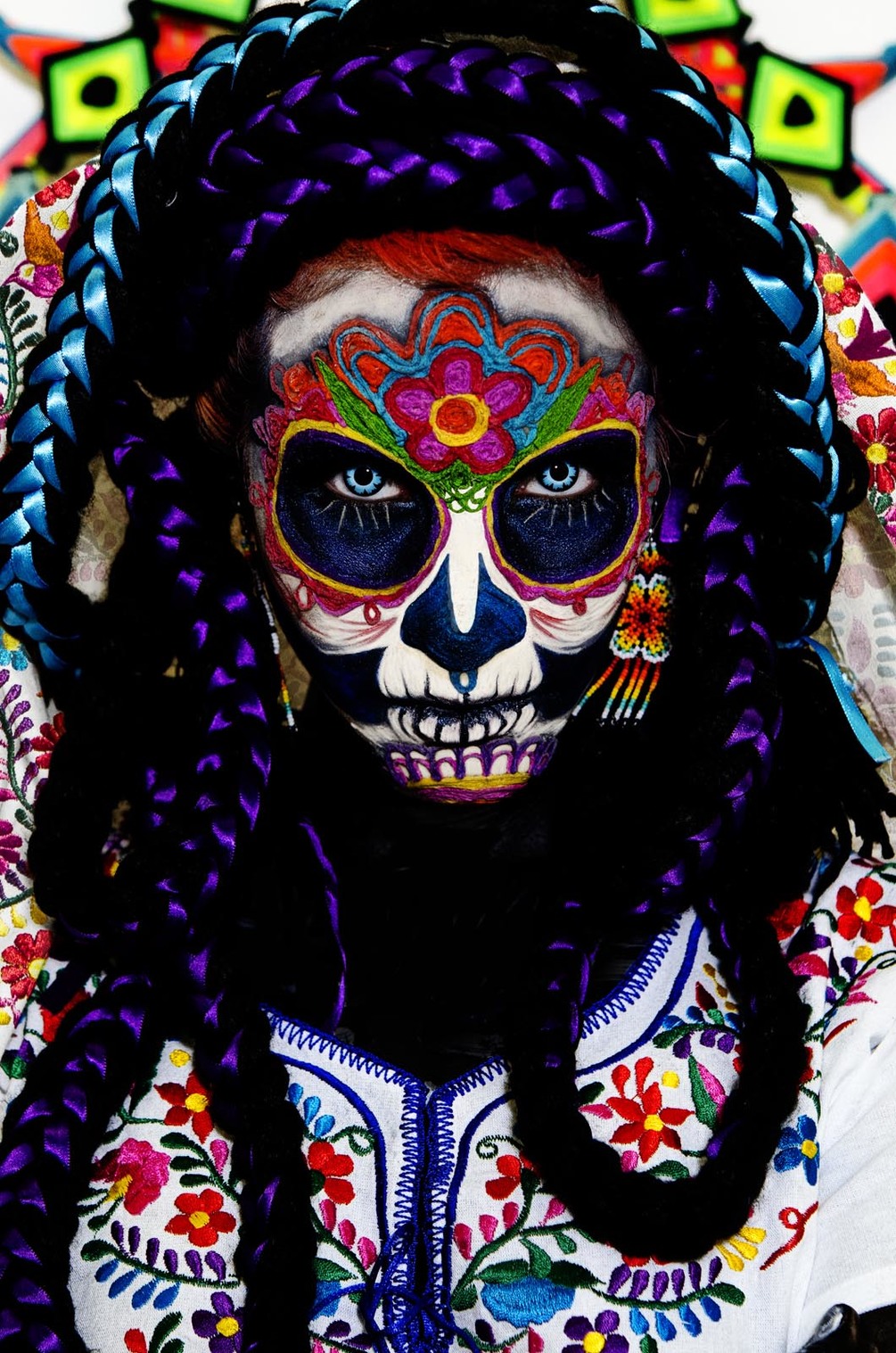 Wall Mural Psychedelic Art, Skull And Bone - Dia De Los Muertos 2019 - HD Wallpaper 