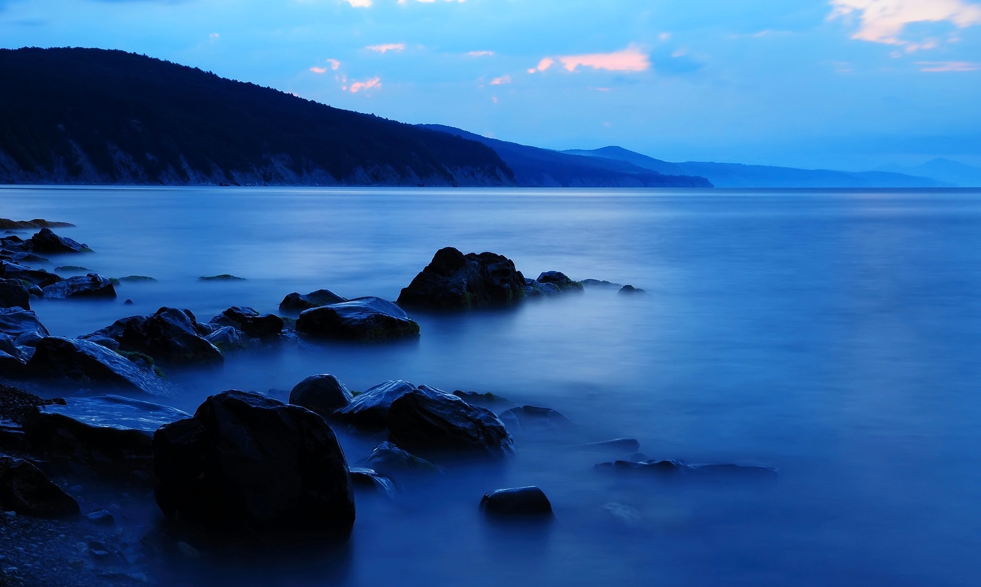 Night Beach View Of Ocean Wallpaper - HD Wallpaper 