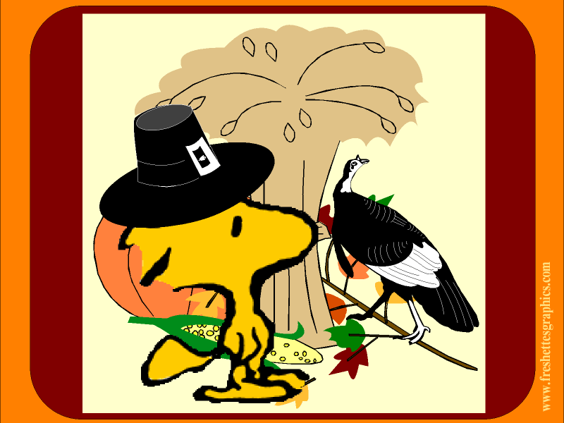 Snoopy Woodstock Charlie Brown Thanksgiving - HD Wallpaper 