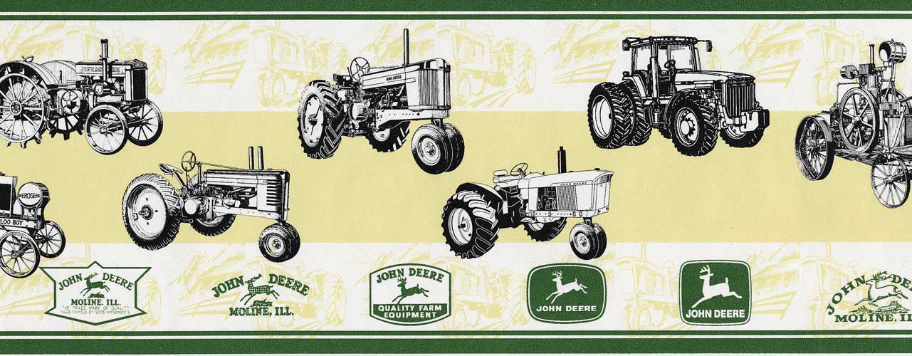 John Deere New Antique Tractor Border Wallpaper Wp2007155 - John Deere - HD Wallpaper 
