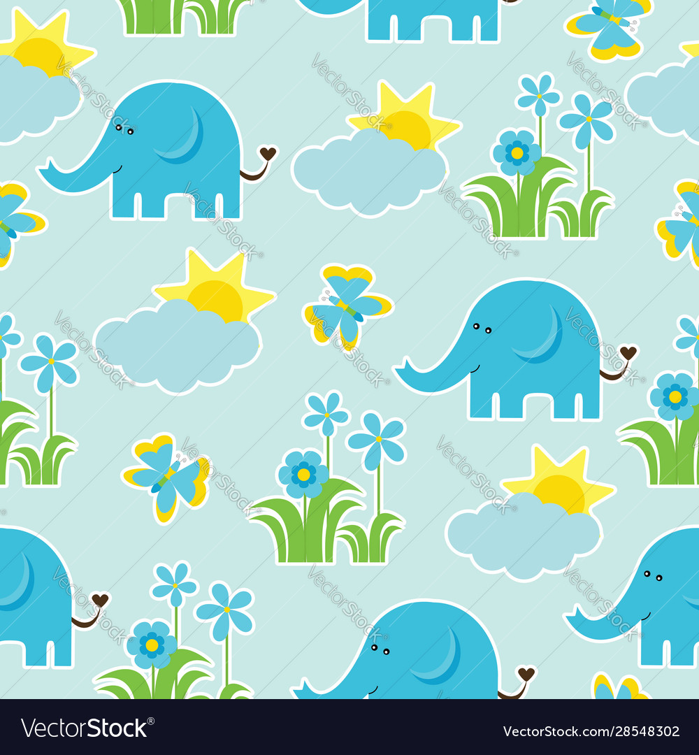 Elephant Background Elephant Baby Shower For Boy - HD Wallpaper 