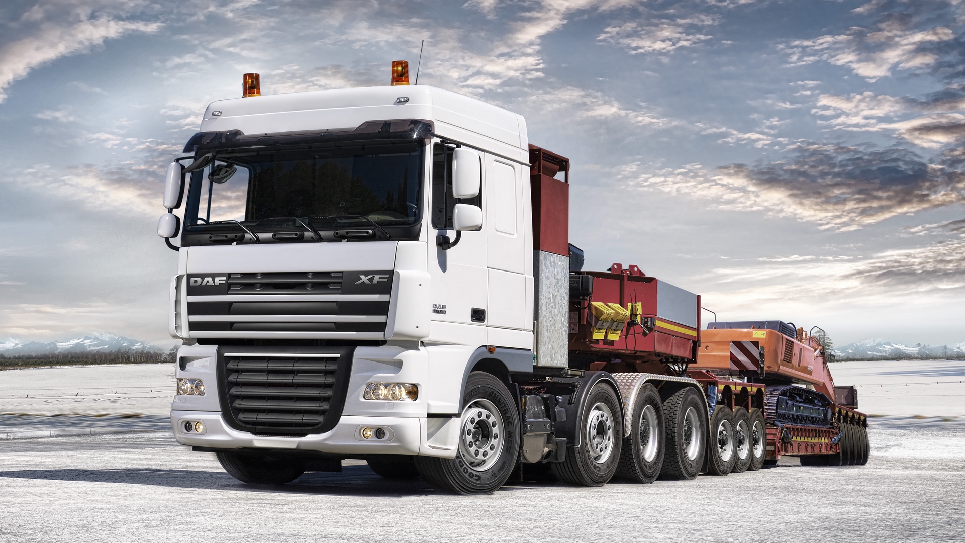 Wallpaper Daf, Xf105, Truck, Car, Side View, Trailer, - Daf Xf105 - HD Wallpaper 