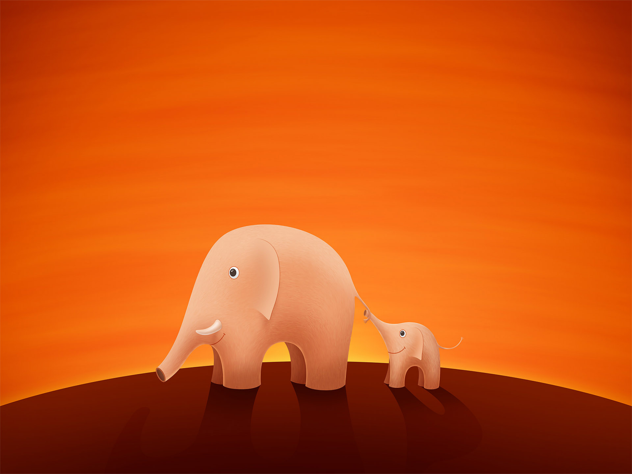 Cartoon Elephant With Background - HD Wallpaper 