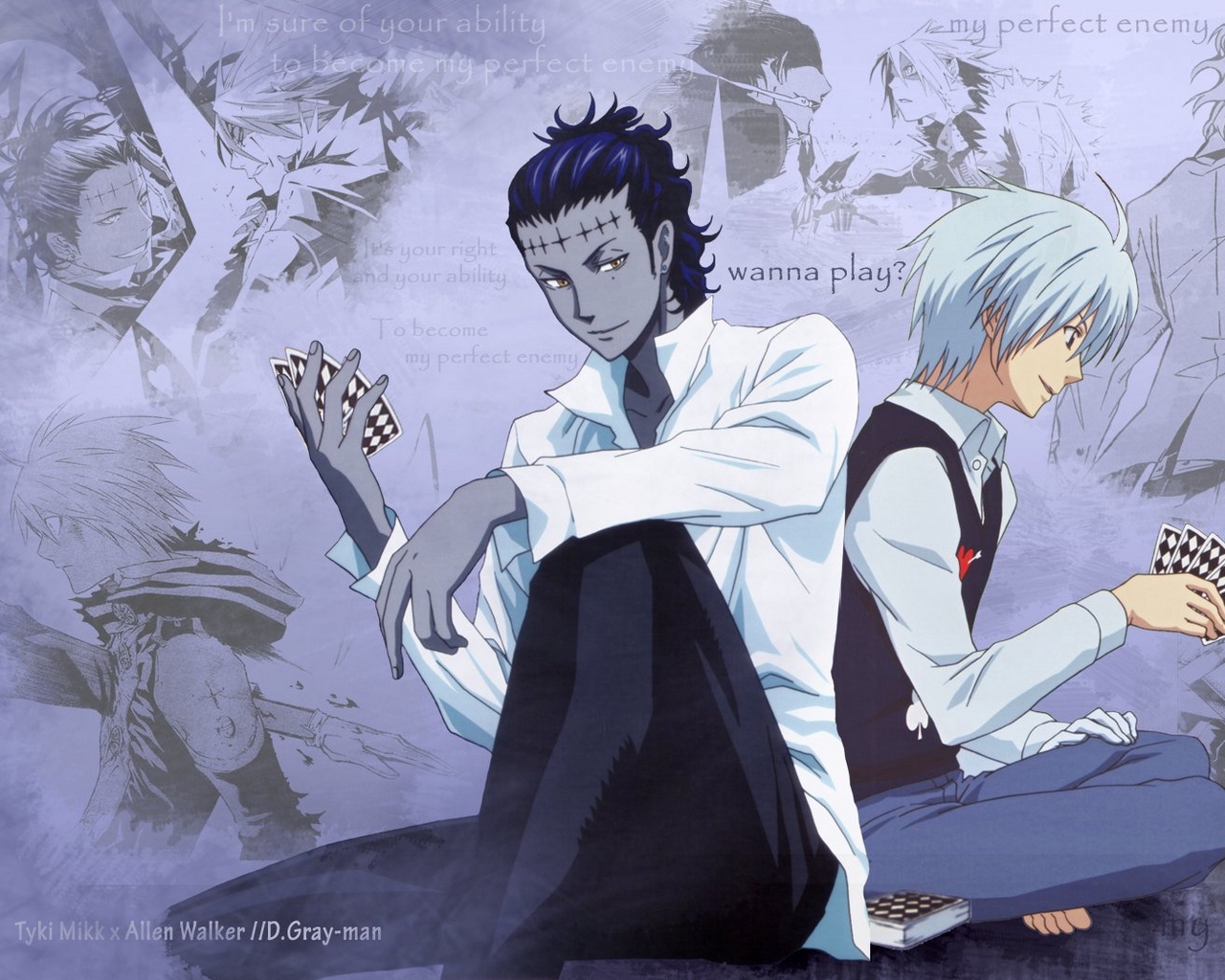 Wallpaper Dgray-man, Allen Walker, Tyki Mikk, Man, - Blue Haired Anime Man - HD Wallpaper 