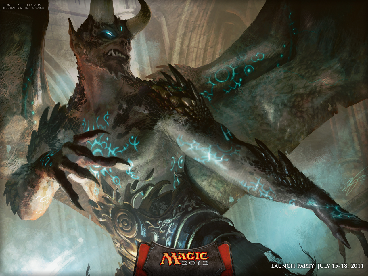 Rune Scarred Demon Art - HD Wallpaper 