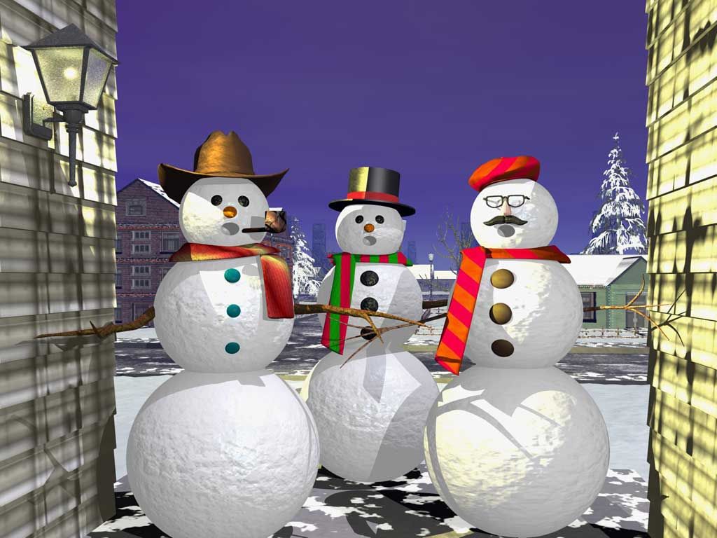 Snowmen In Costume - Snowman - HD Wallpaper 