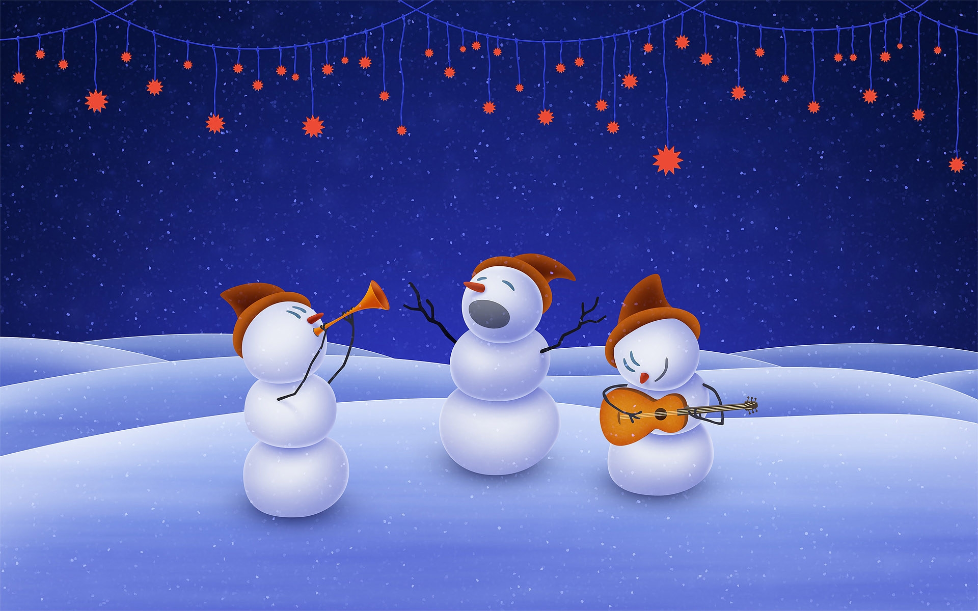 Snowman Widescreen Wallpaper - Animated Christmas Music Background - HD Wallpaper 