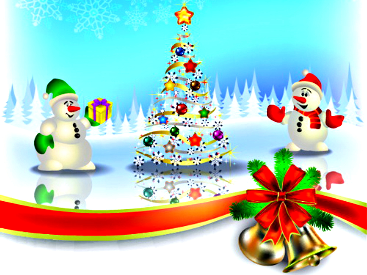 Merry Christmas Wallpaper Cartoon - HD Wallpaper 