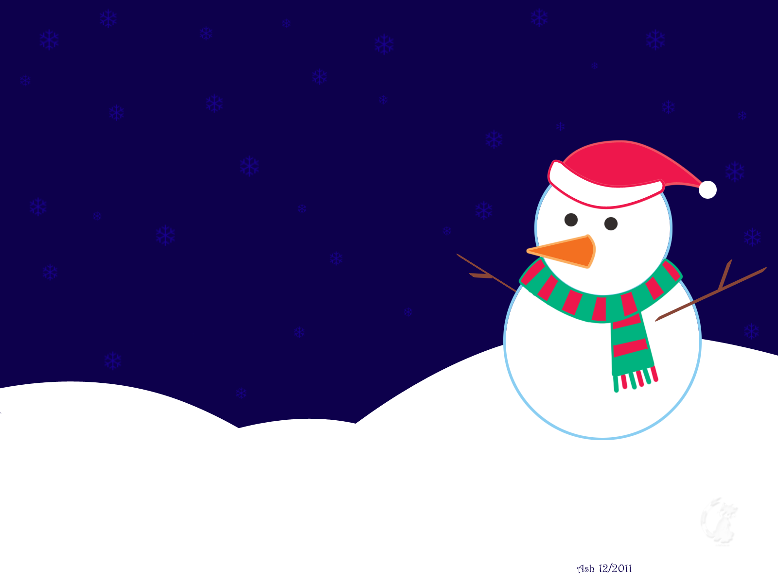Christmas Snowman - HD Wallpaper 