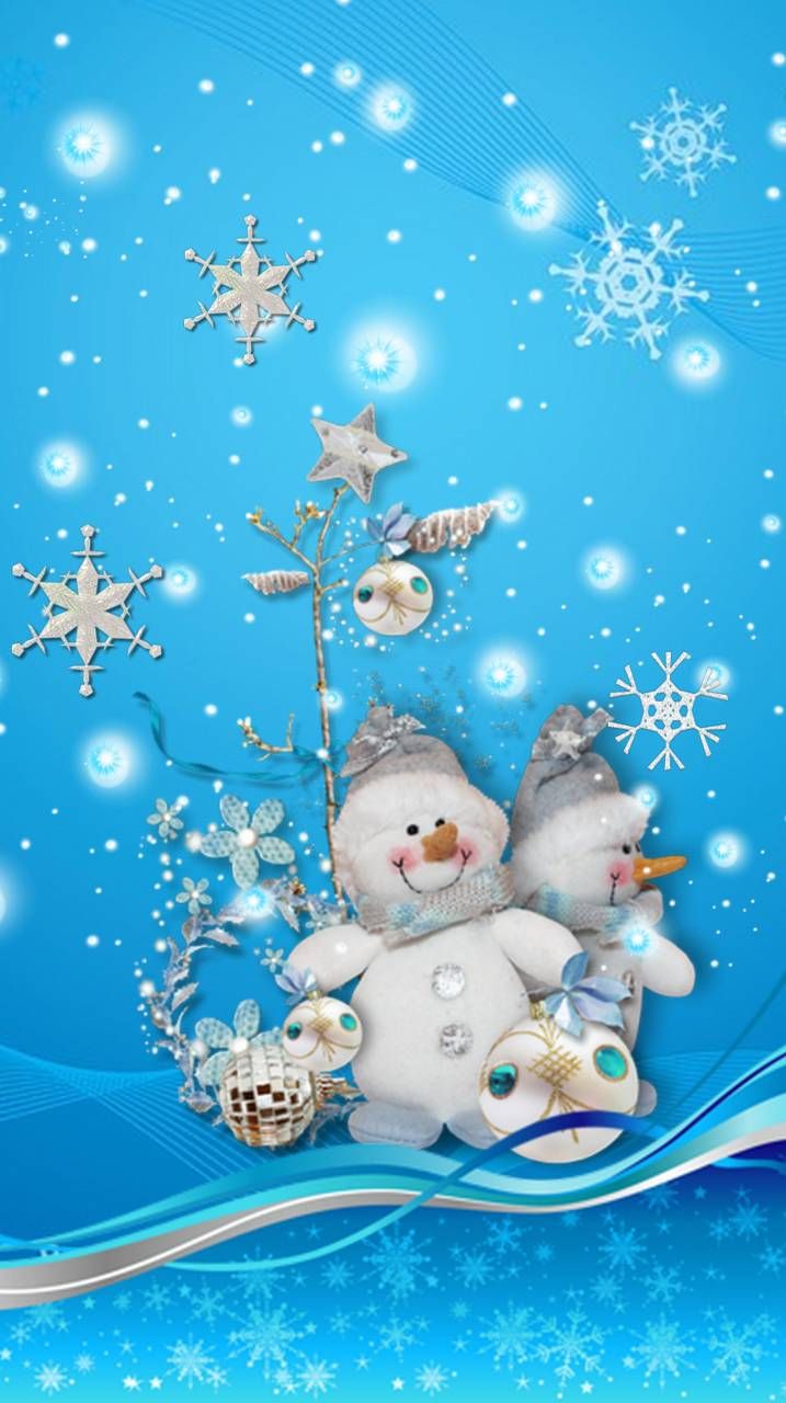 Winter Snowman Wallpaper For Iphone - HD Wallpaper 