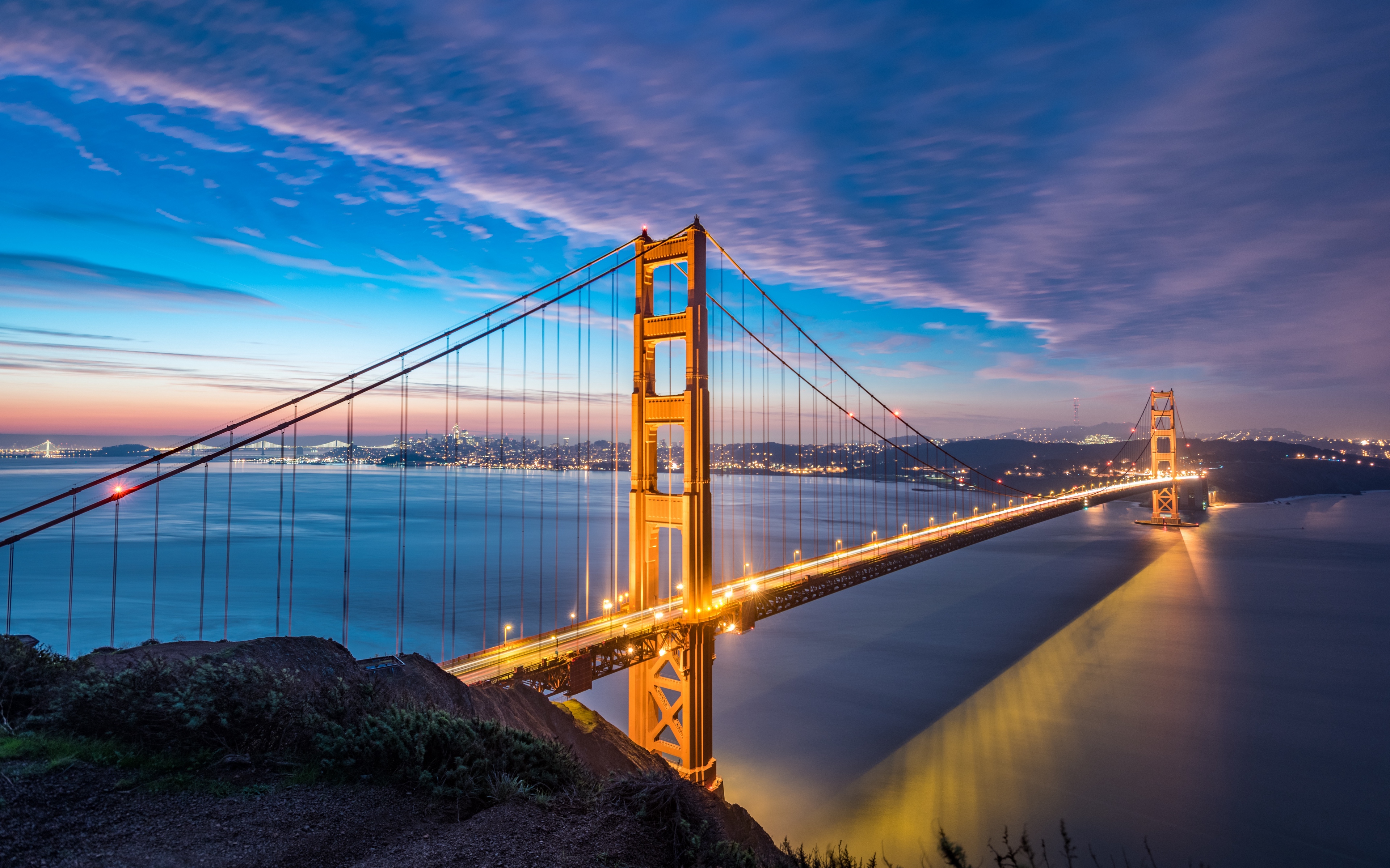 Wallpaper Bridge, Dawn, Strait, Golden Gate, San Francisco - Golden Gate Bridge - HD Wallpaper 