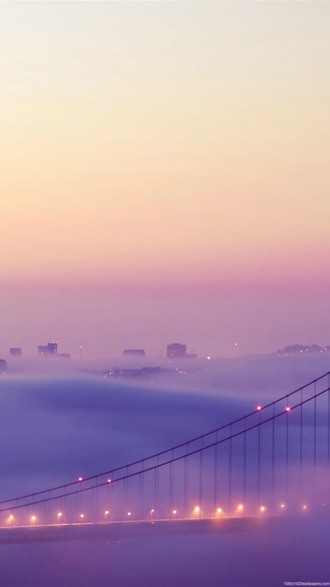 City Bridge Fog San Francisco Wallpapers Hd - Evening - HD Wallpaper 