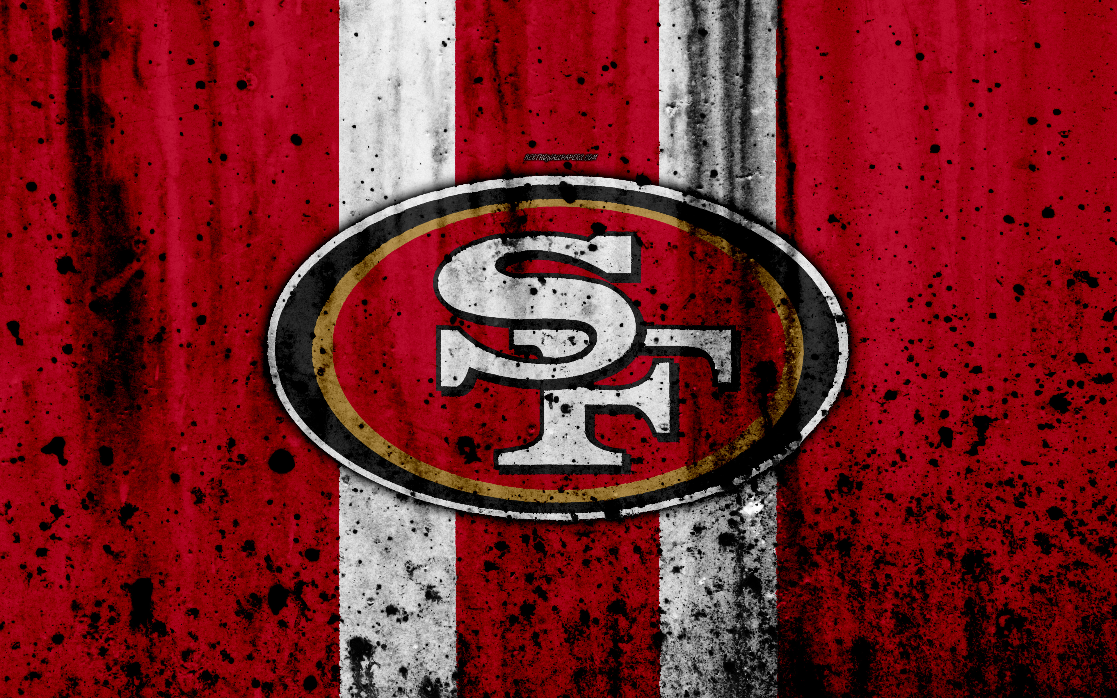 4k, San Francisco 49ers, Grunge, Nfl, American Football, - San Francisco 49ers - HD Wallpaper 