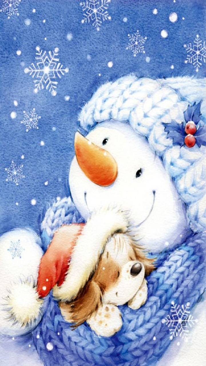 Snowman Wallpaper For Phone - HD Wallpaper 