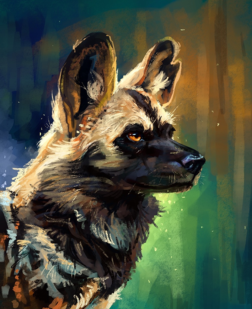 African Wild Dog Art - HD Wallpaper 