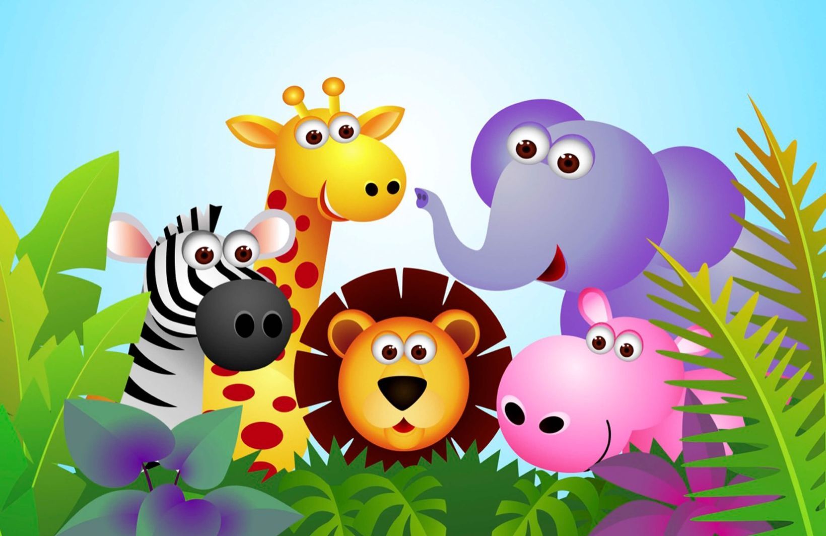 Cute Animal Mural - HD Wallpaper 