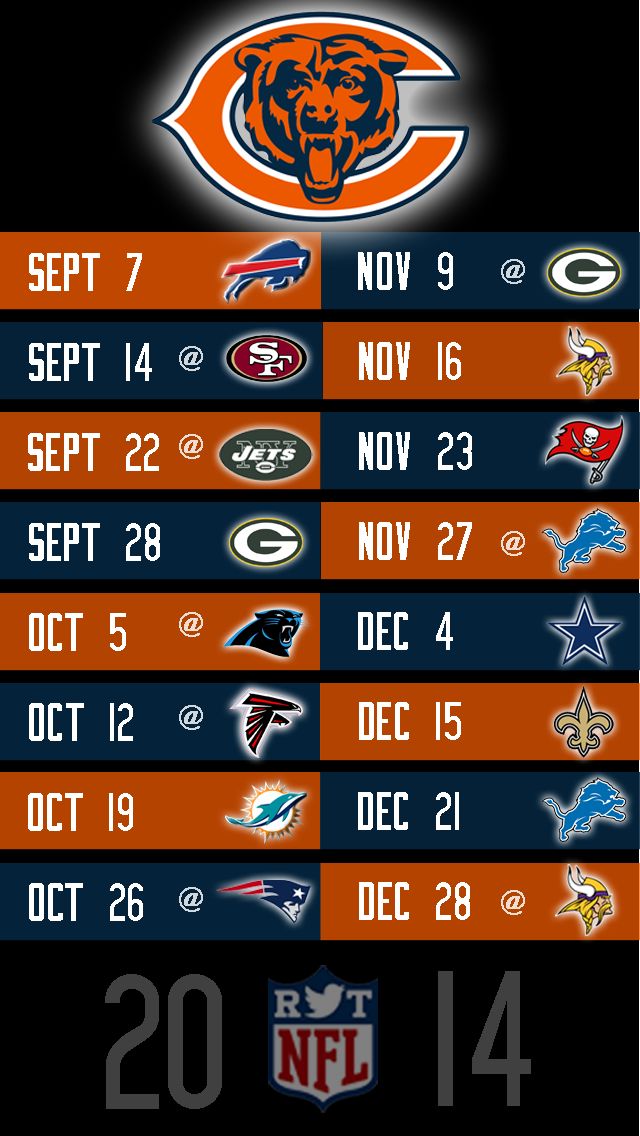 Printable Chicago Bears Schedule 2022