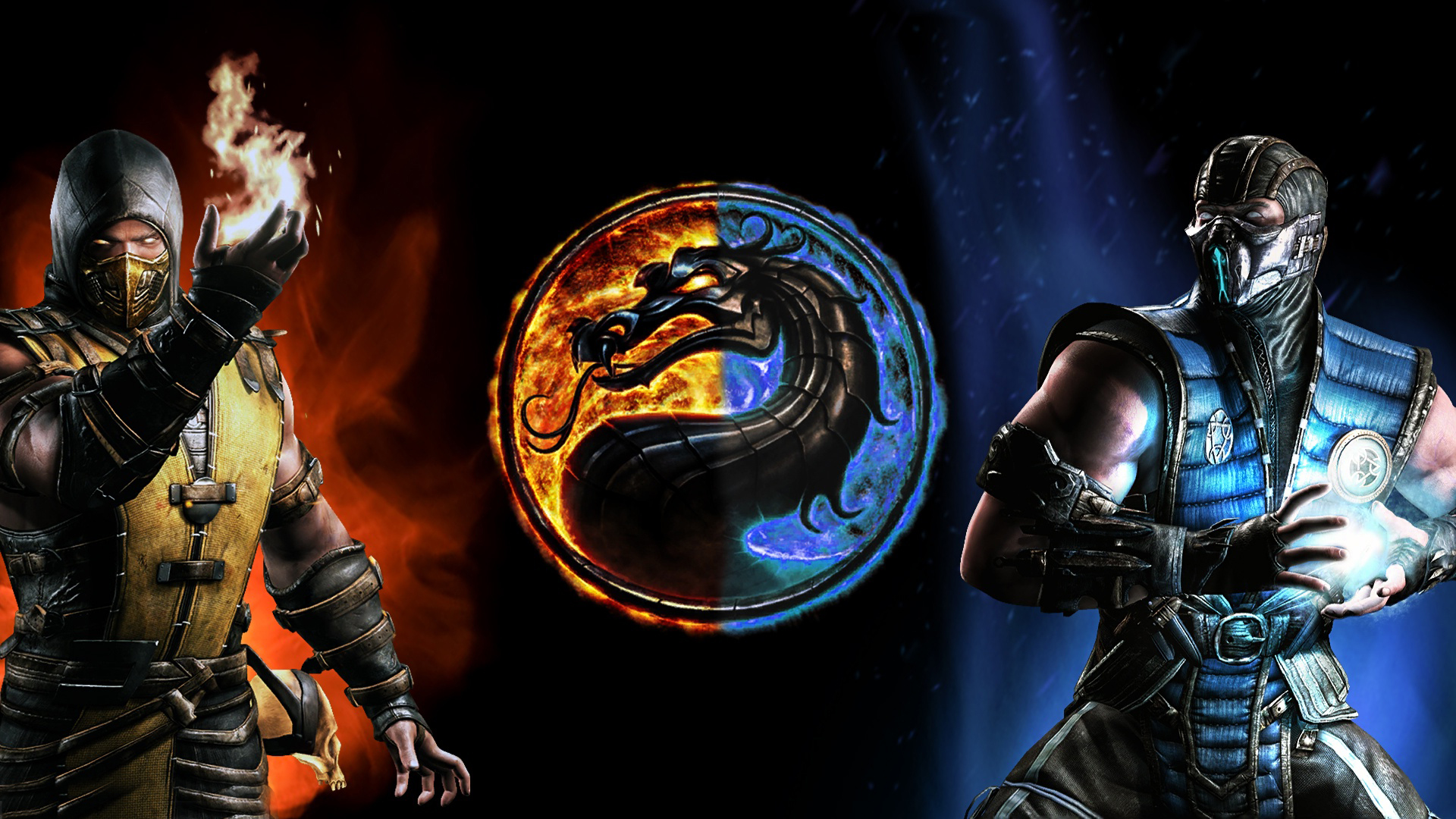 Mortal Kombat X Wallpaper Sub Zero Vs Scorpion - HD Wallpaper 