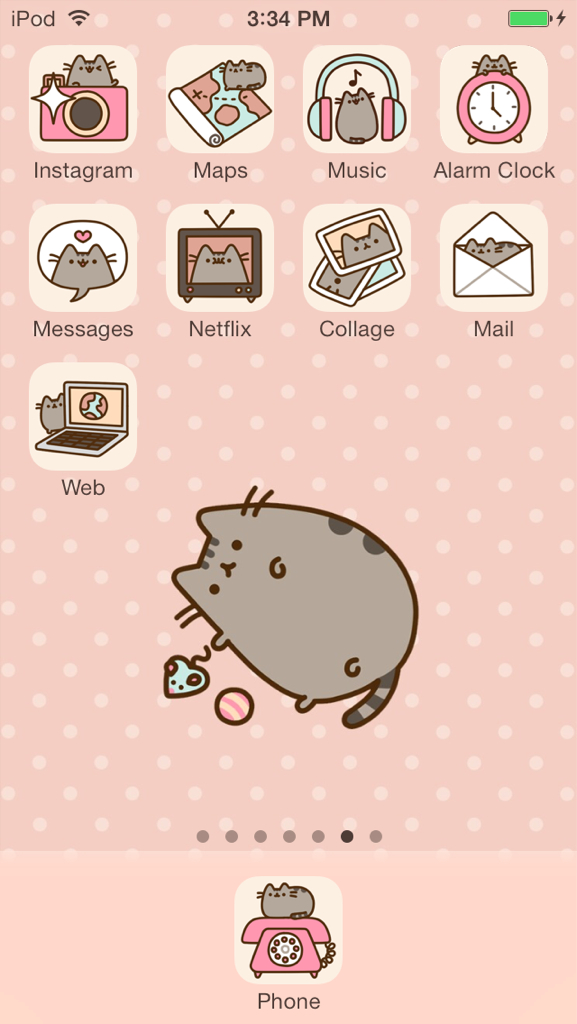 Cat, Homescreen, And Cocoppa Image - Pusheen Icons - HD Wallpaper 