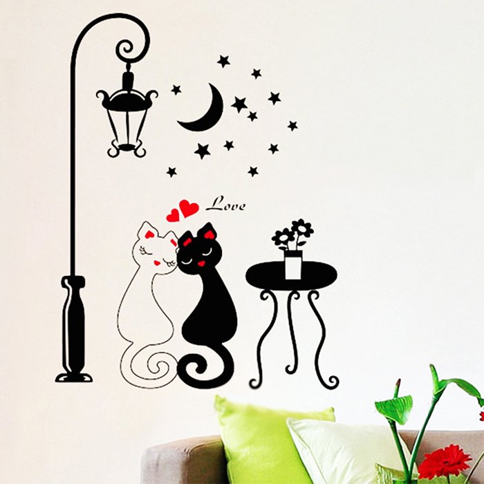 Love Cat Wall Drawing - HD Wallpaper 