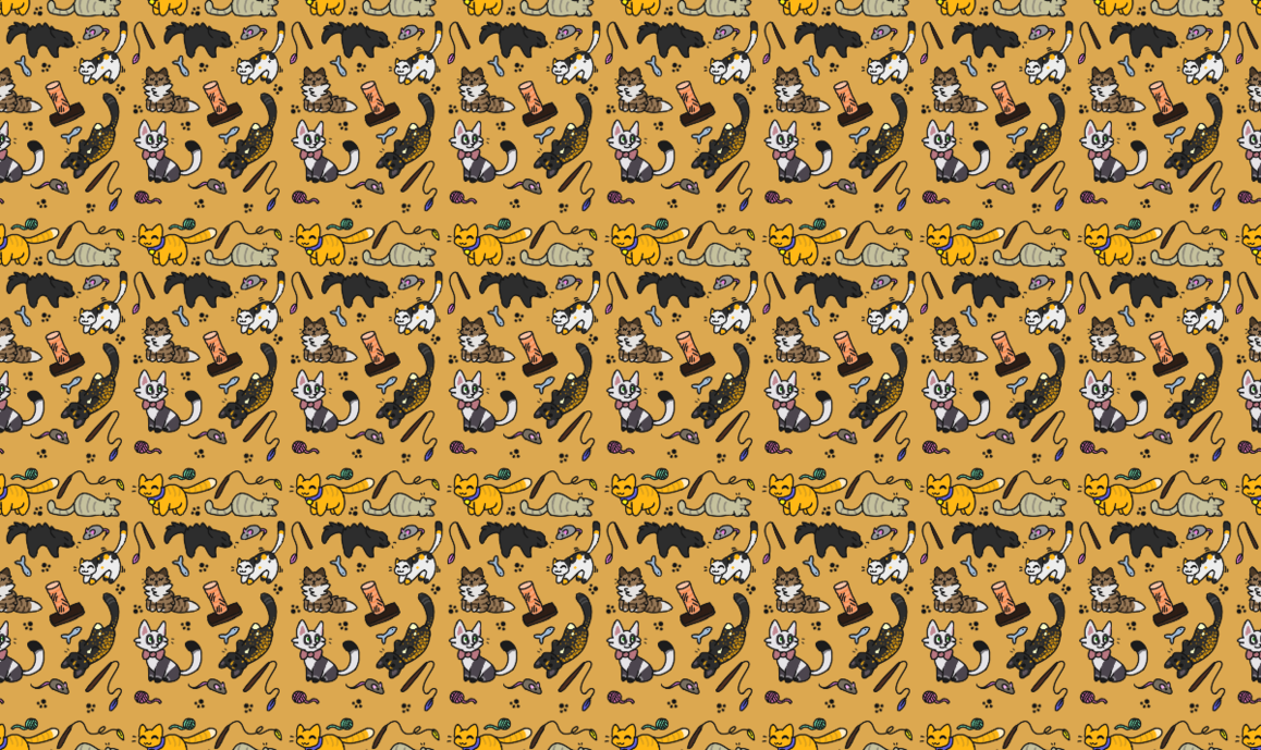 Cat Pattern - HD Wallpaper 