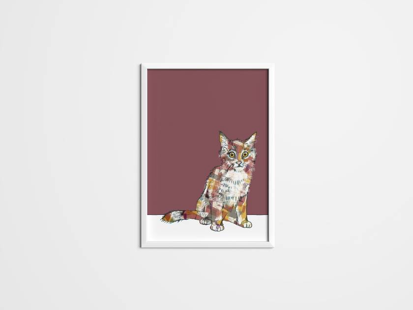 Cat Prints Using 50 S Fabric And Wallpaper - Swift Fox - HD Wallpaper 