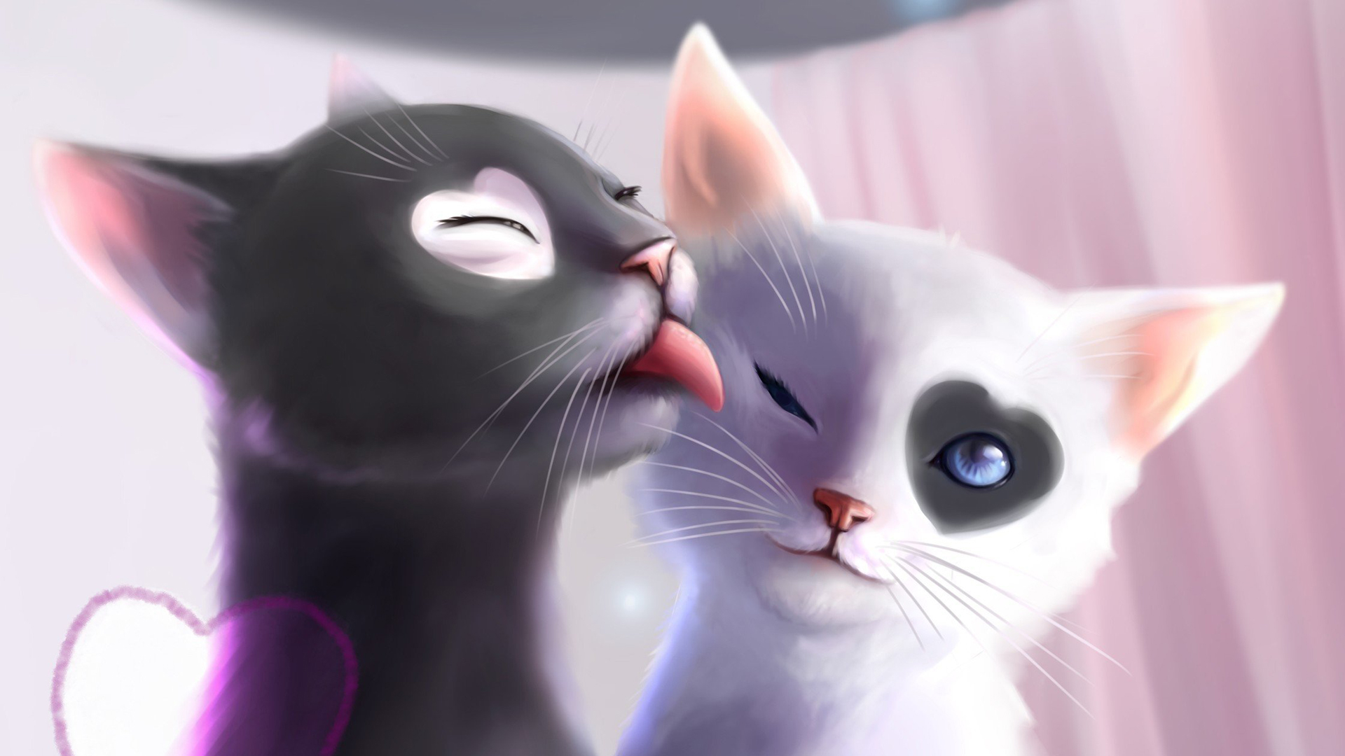 Cute Cat Art - HD Wallpaper 