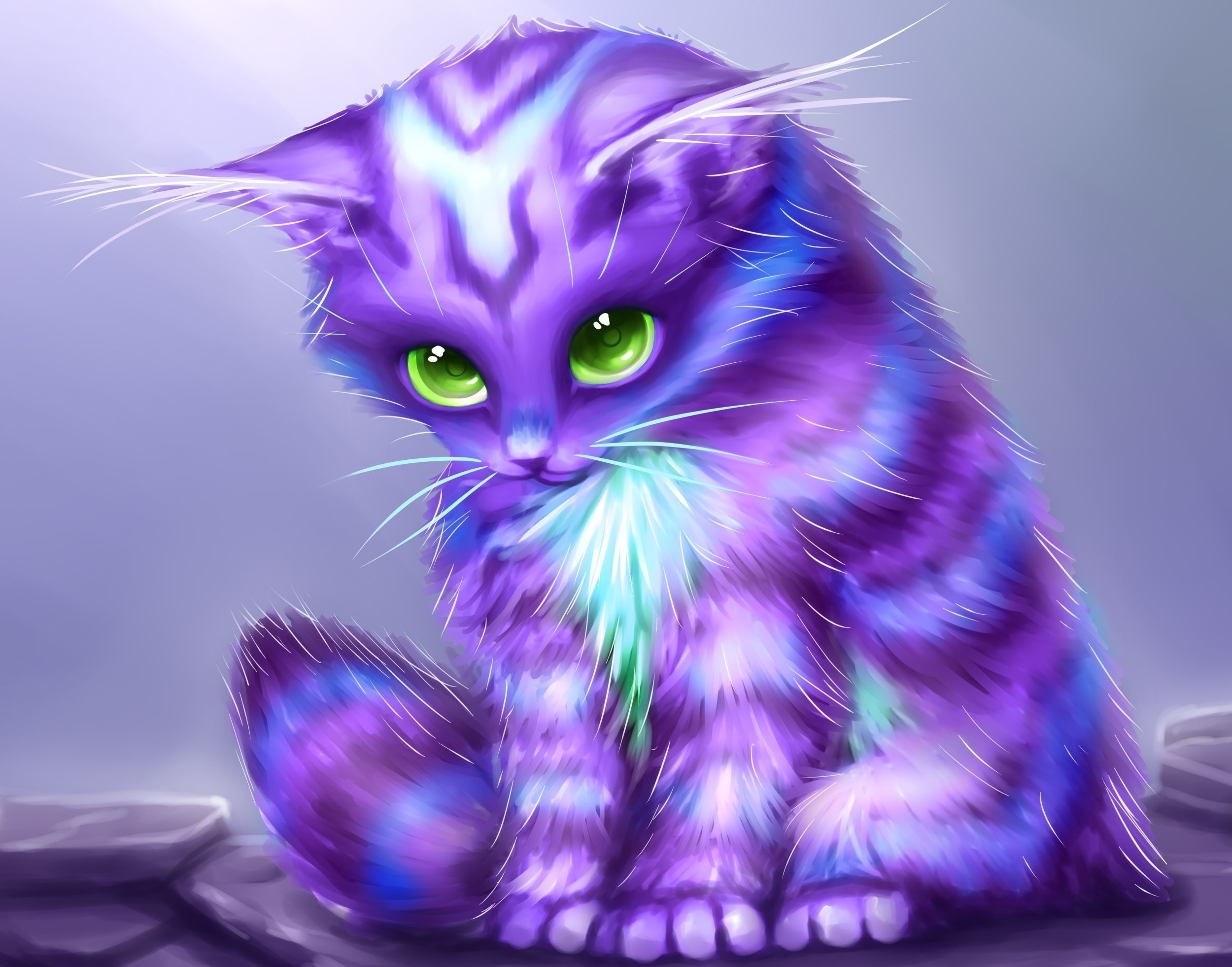 Cats Fantasy Cat Kitten Baby Cute Psychedelic Wallpaper - Fantasy Cats - HD Wallpaper 