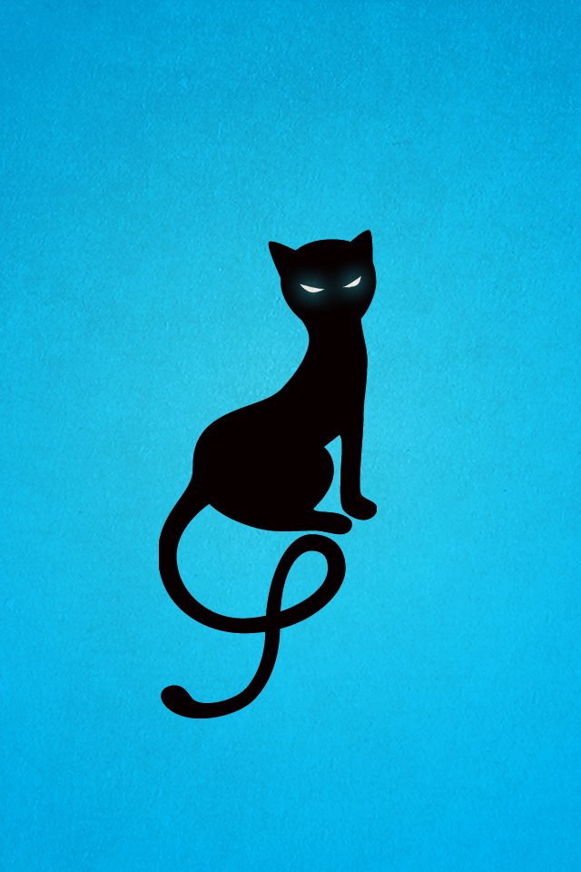 Cartoon Black Cat - HD Wallpaper 