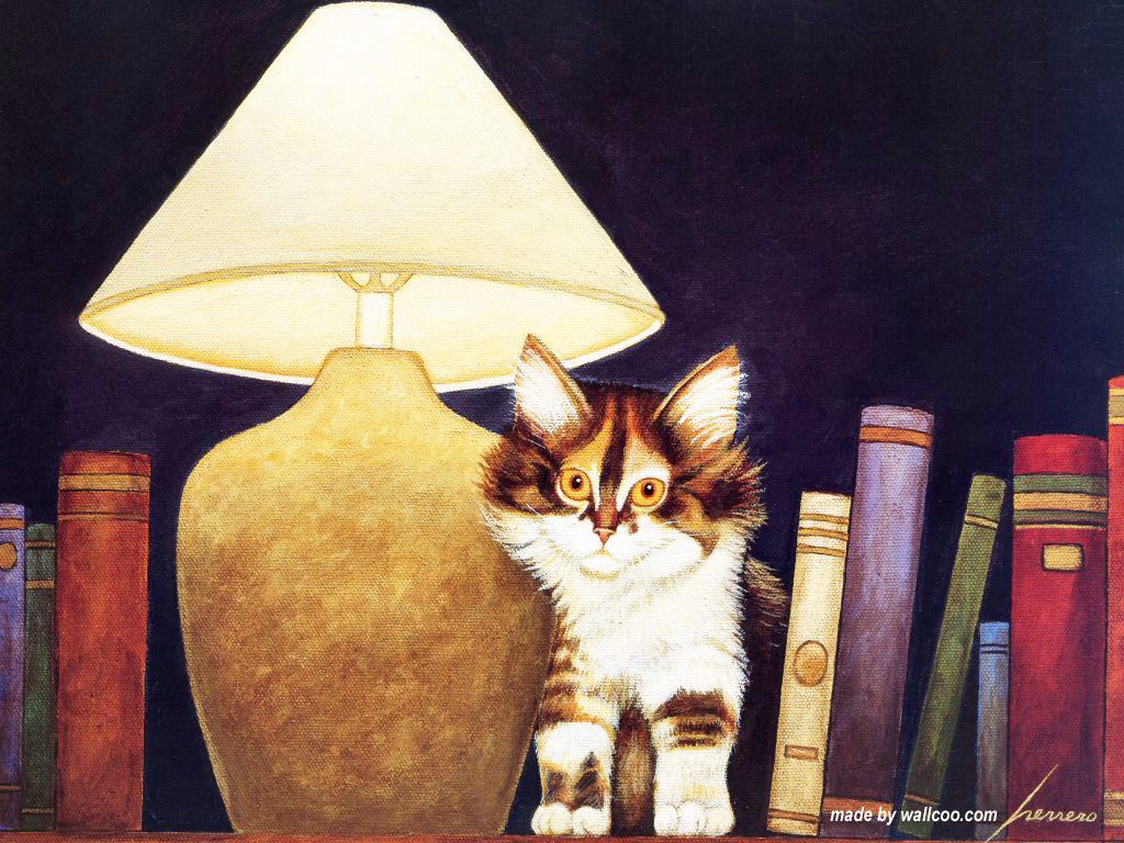Lowell Herrero American Cat Art Paintings 1024*768 - Cat - HD Wallpaper 