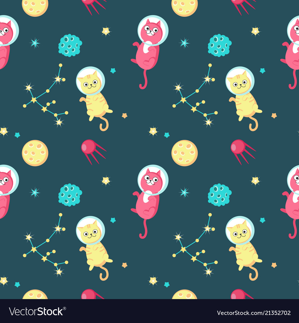 Cute Outer Space Pattern - HD Wallpaper 