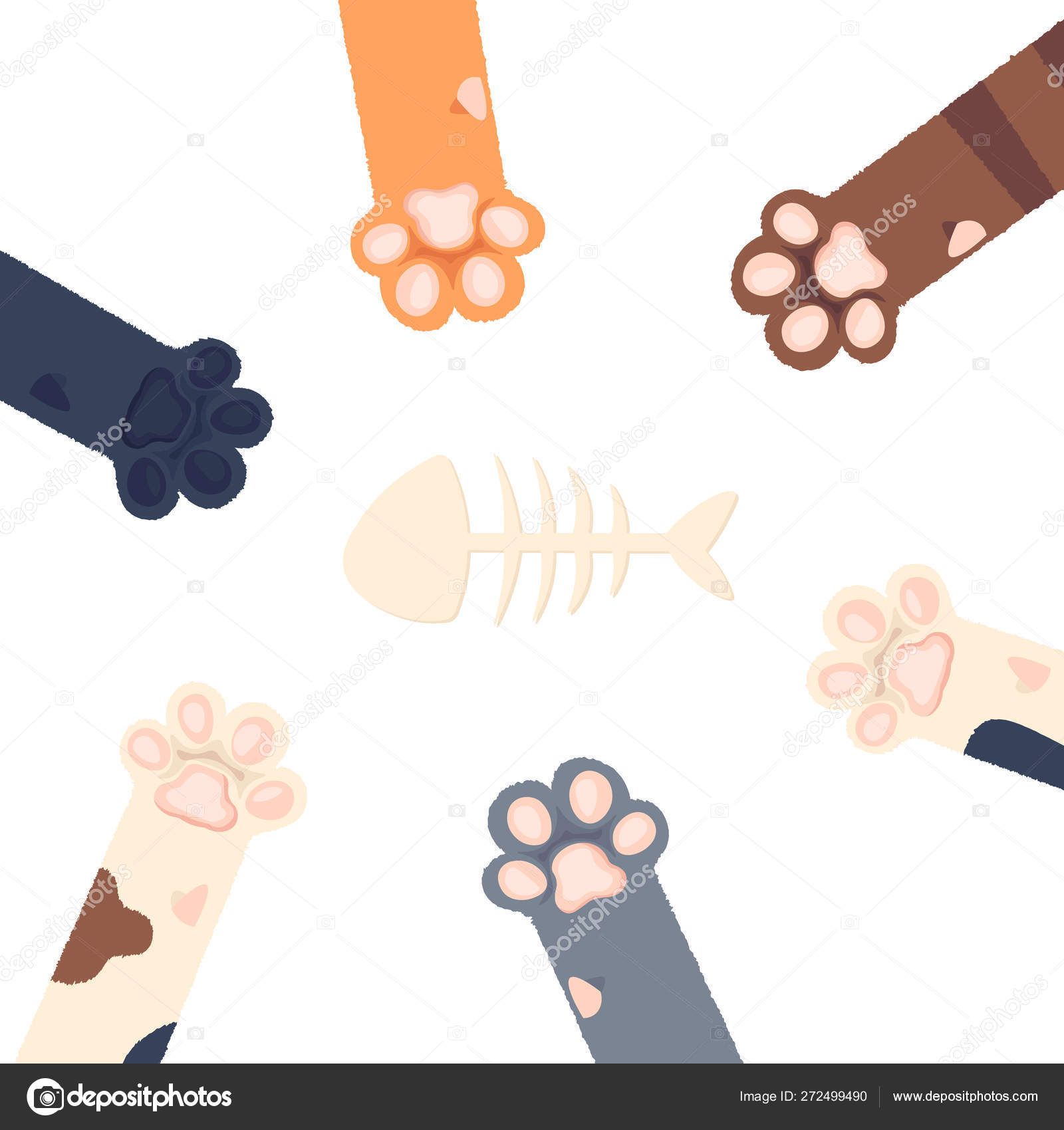 Cat Paw Flat Design - HD Wallpaper 