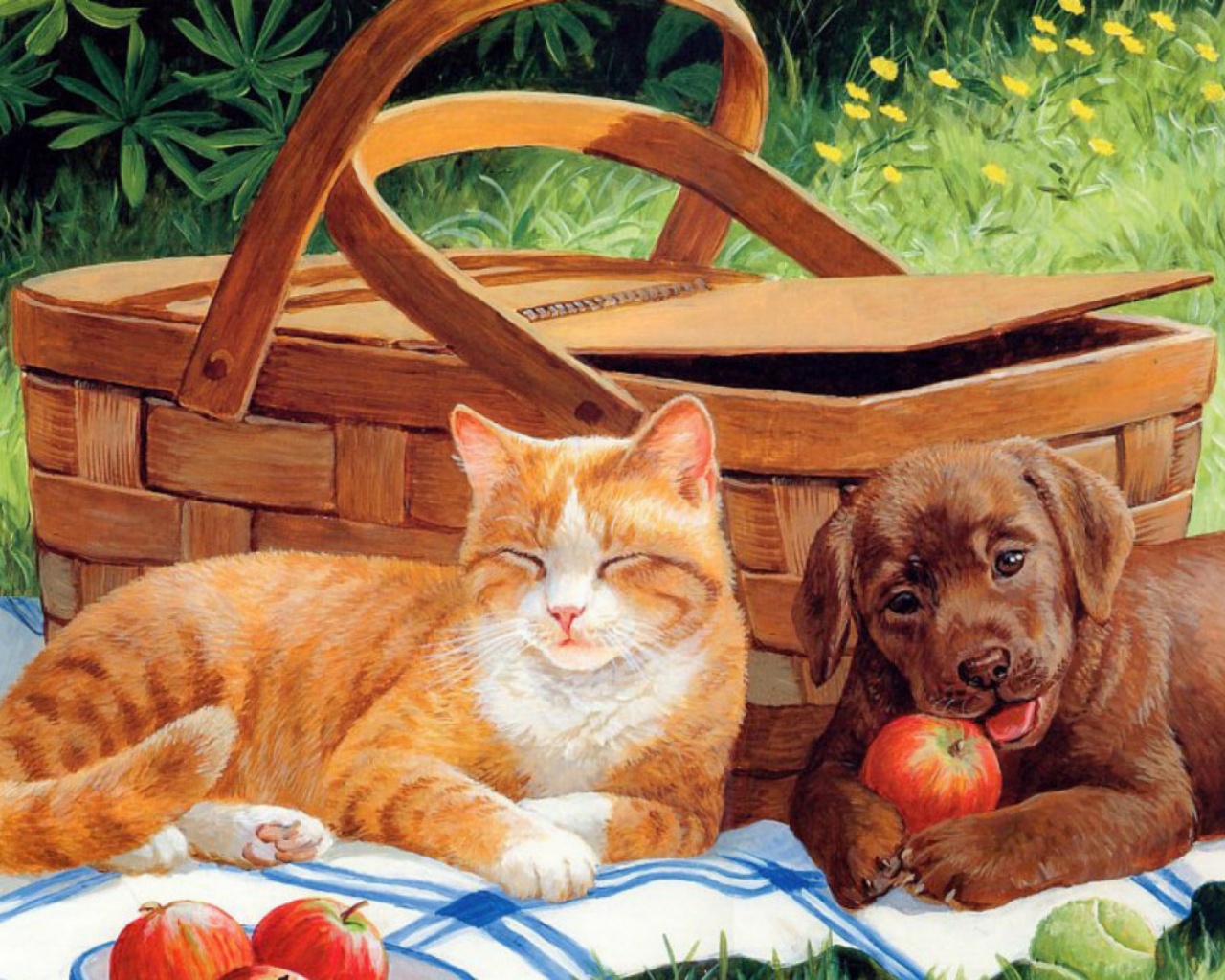 Summer Cats And Dogs - HD Wallpaper 