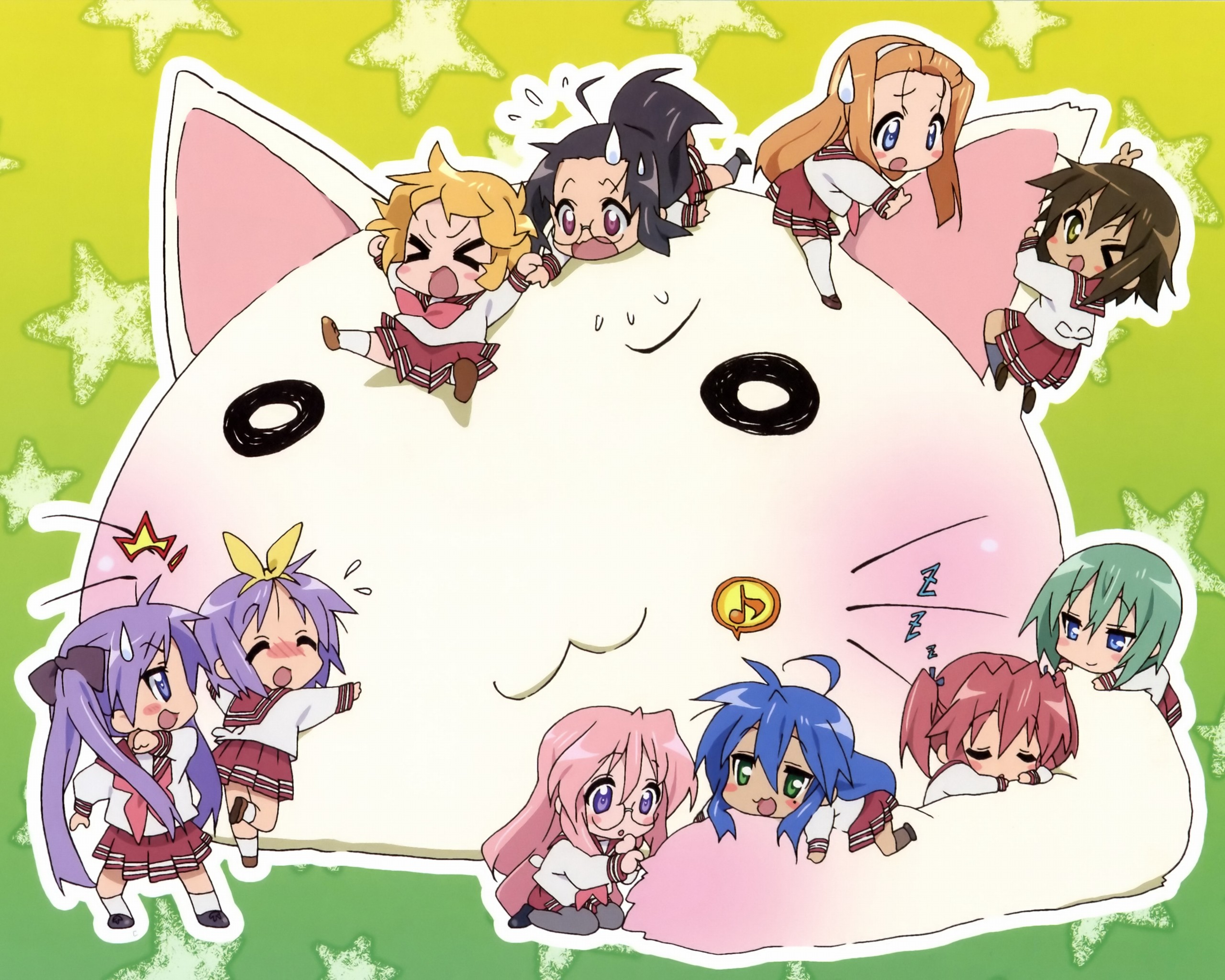 Lucky Star And Cat Zero Kyu 09 Wallpaper 30328889 
 - Lucky Star Characters - HD Wallpaper 