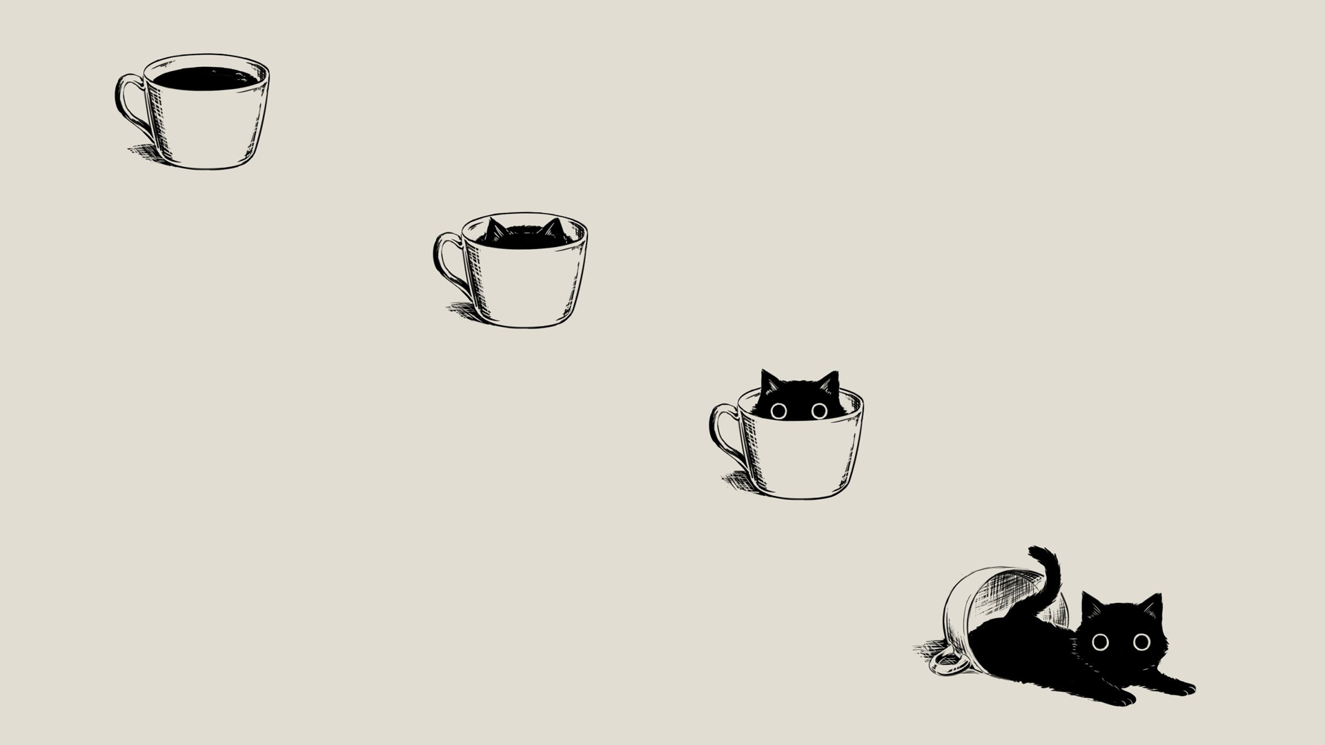 Cute Cat Cartoon Wallpaper - 1920x1080 Wallpaper - teahub.io