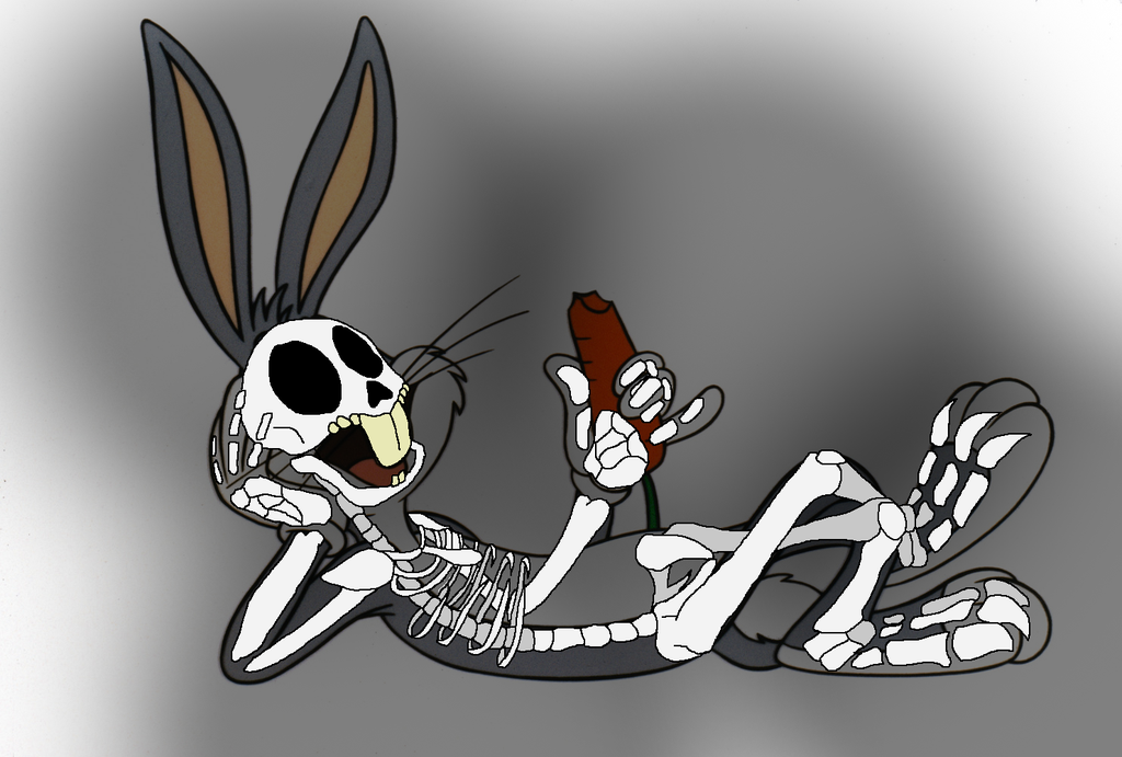 Wallpaper Bugs - Bugs Bunny Half Skeleton - HD Wallpaper 