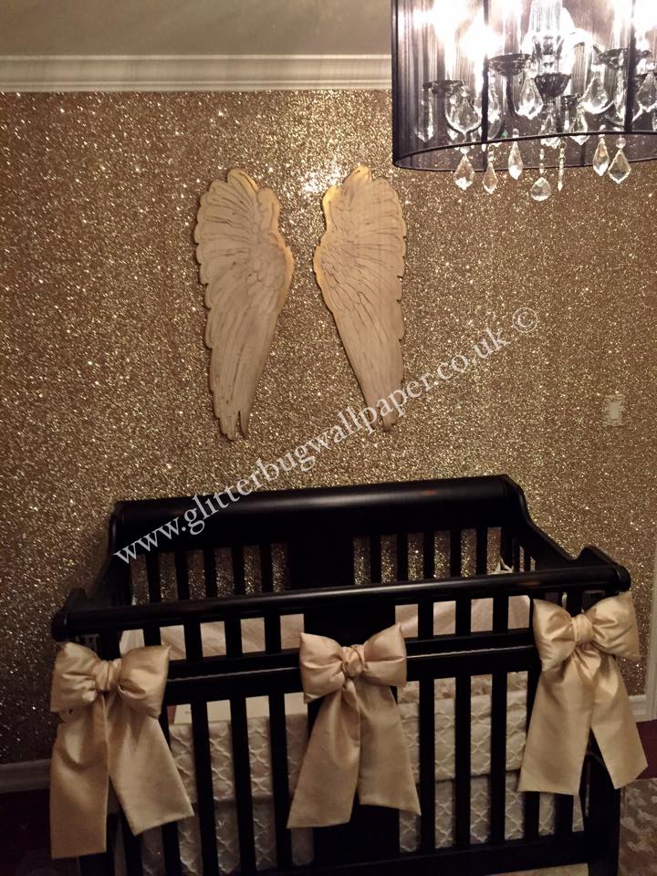 Minimalist By Glitter Bug Wallpaper Limited, Minimalist - Baby Nursery Glitter Wall - HD Wallpaper 