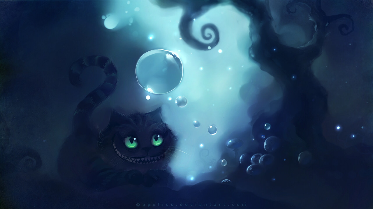 Cheshire Cat Wallpaper - Apofiss Cheshire Cat - HD Wallpaper 