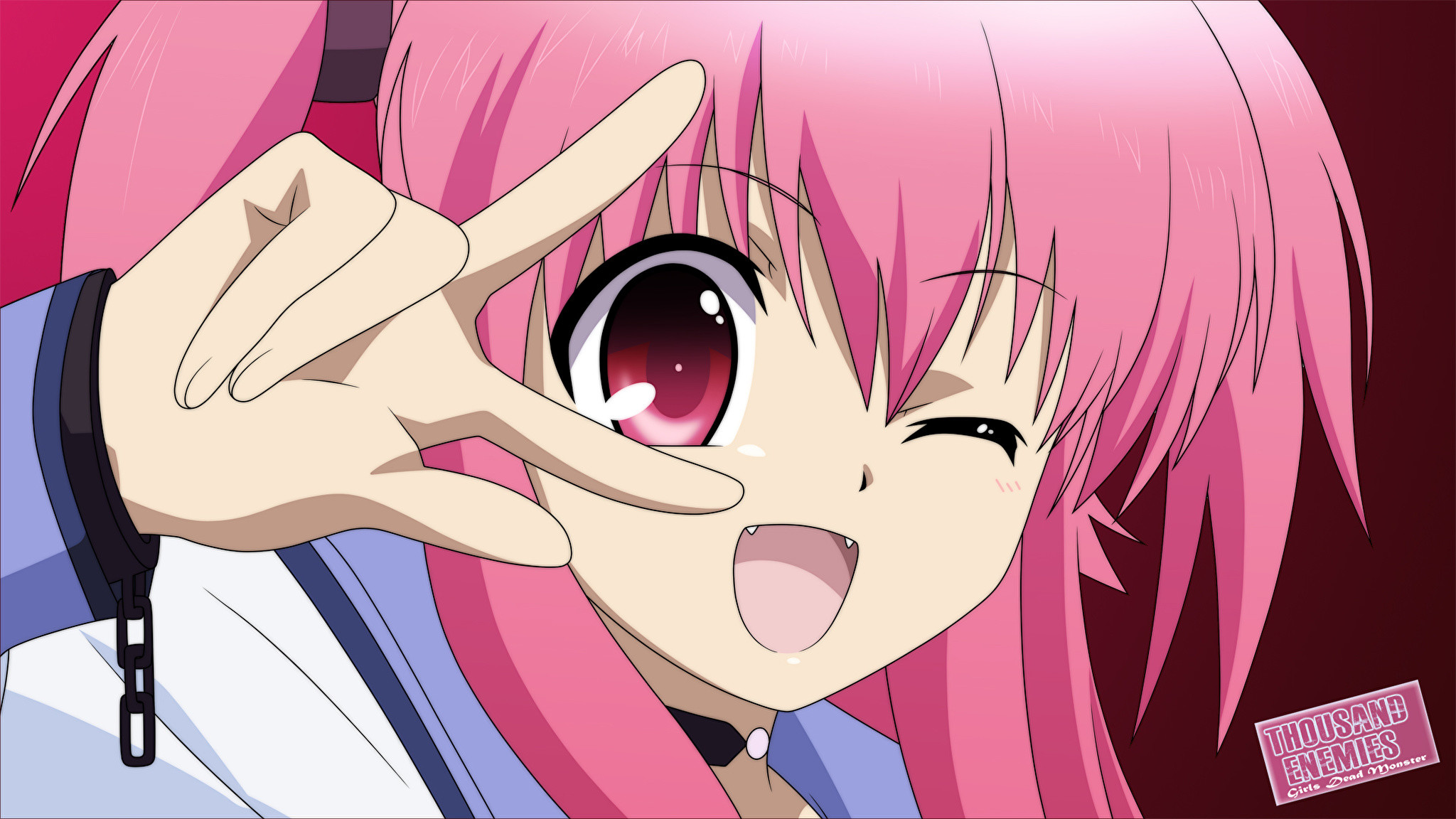 Wallpaper Angel Beats, Girl, Hair, Pink, Gesture - Yui Angel Beats Hd - HD Wallpaper 