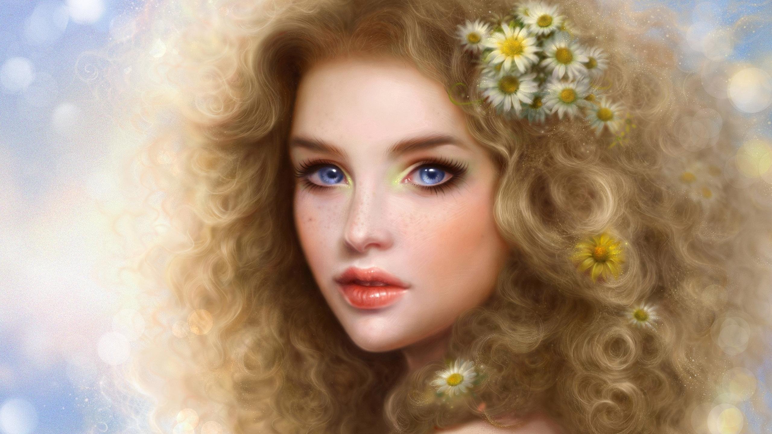 Fantasy Girl With Blonde Hair - HD Wallpaper 